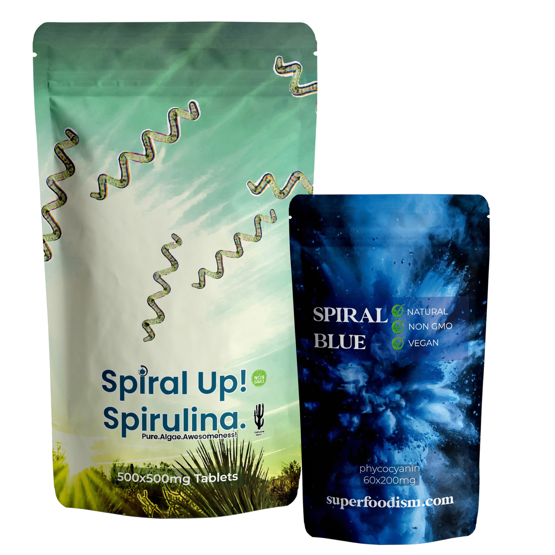 Introductieaanbieding Spiral Up! USA Spirulina Tabletten + Gratis Verpakking Spiral Blue